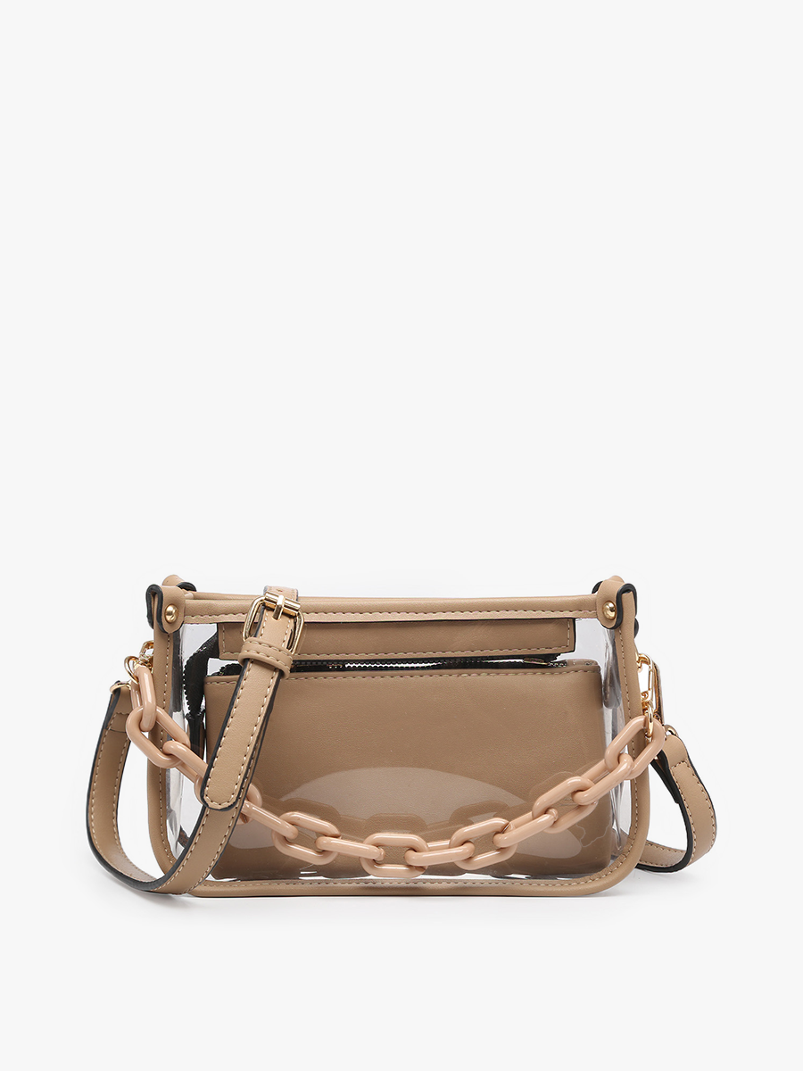 M2226CR Jessica Clear Crossbody w/ Chain: Orange