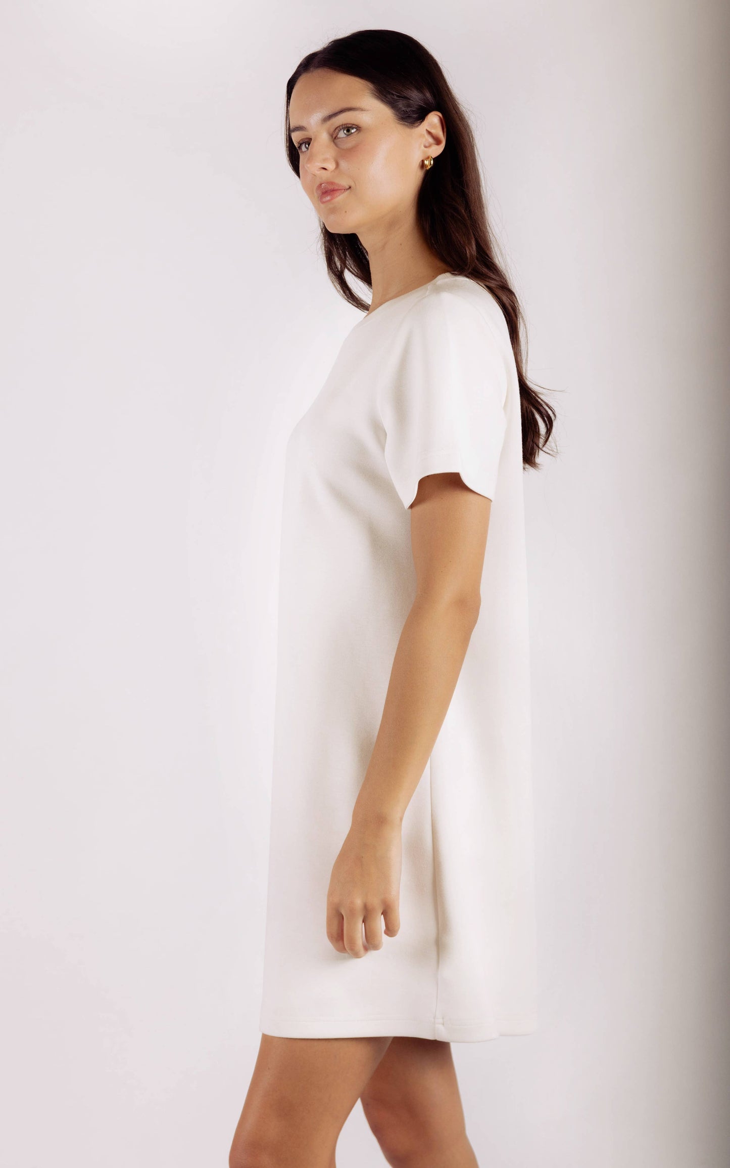 P. CILL Butter Modal Short Sleeve Dress: Navy / XL