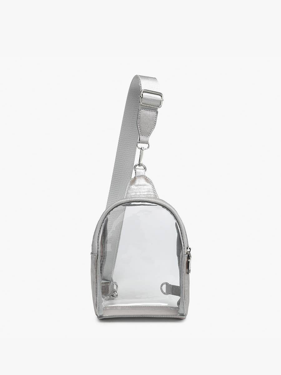 M2436CR Ellen Clear Sling Bag w/ Removable Guitar Strap: Taupe