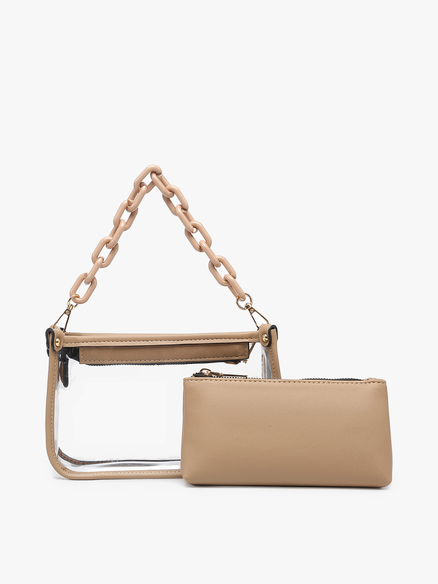 M2226CR Jessica Clear Crossbody w/ Chain: Orange