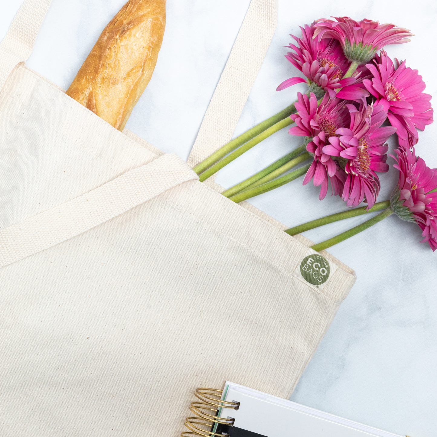 Recycled Cotton Large Gusset Tote: Natural
