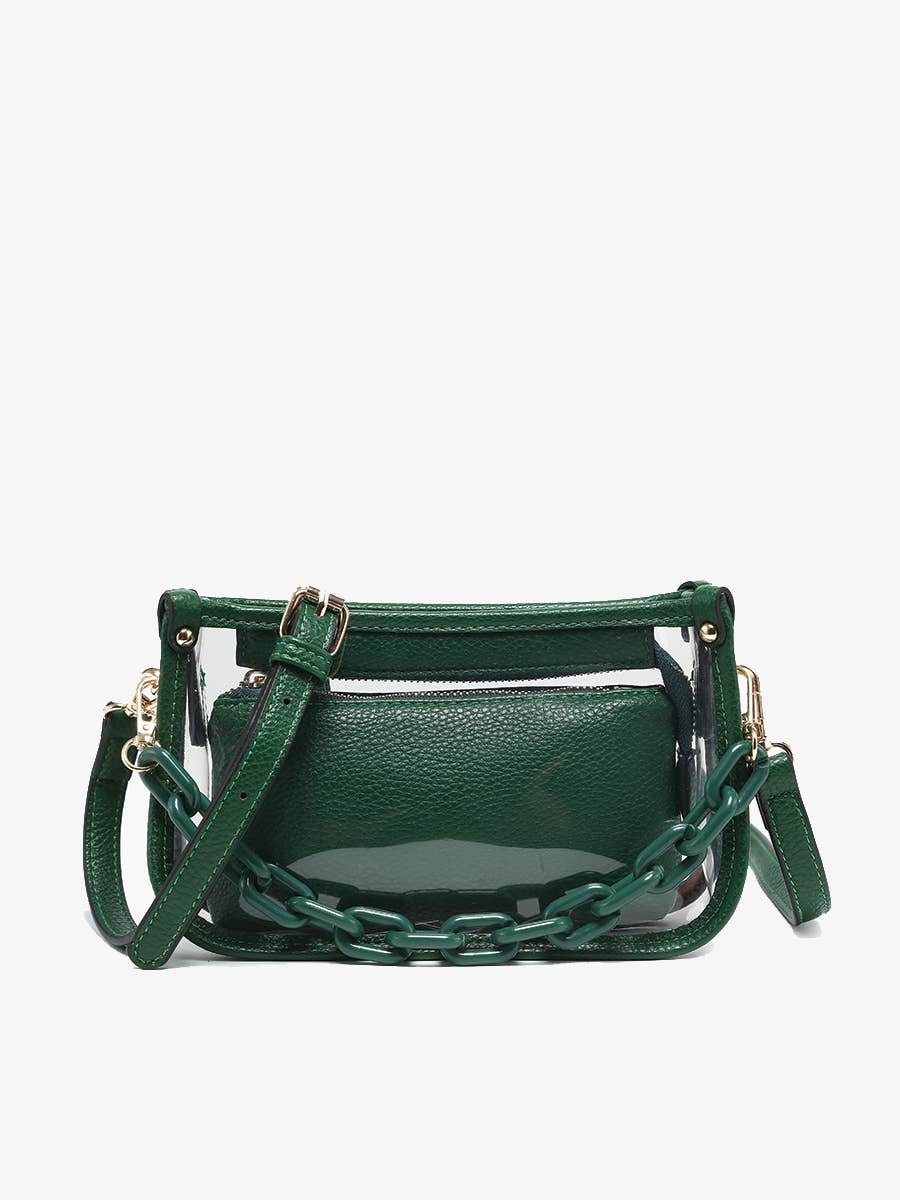M2226CR Jessica Clear Crossbody w/ Chain: Orange