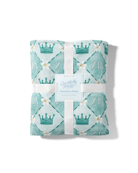 Zeta Tau Alpha Flannel Fleece Blanket, Sorority