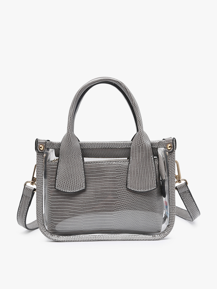 M2225CR Stacey Clear Satchel w/ Inner Bag: Mauve