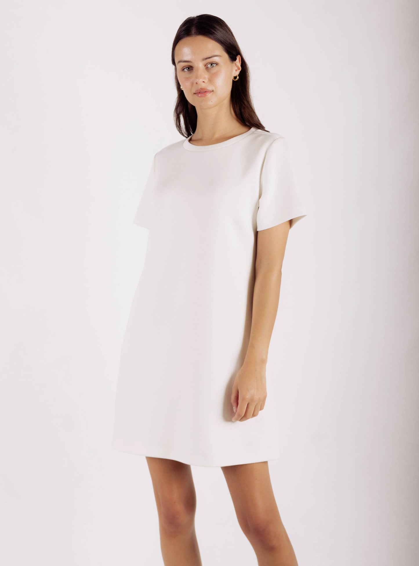 P. CILL Butter Modal Short Sleeve Dress: Navy / M