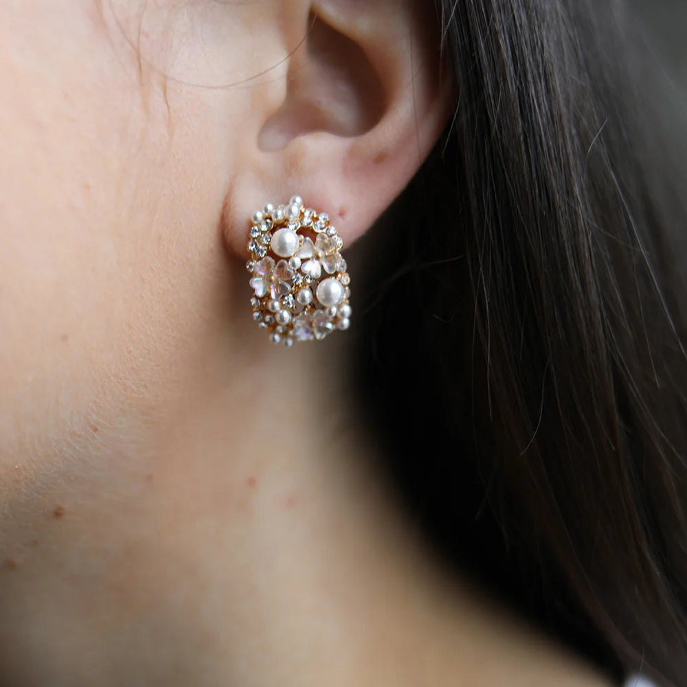 Canvas Genevieve Pearl Flower Stud Earring