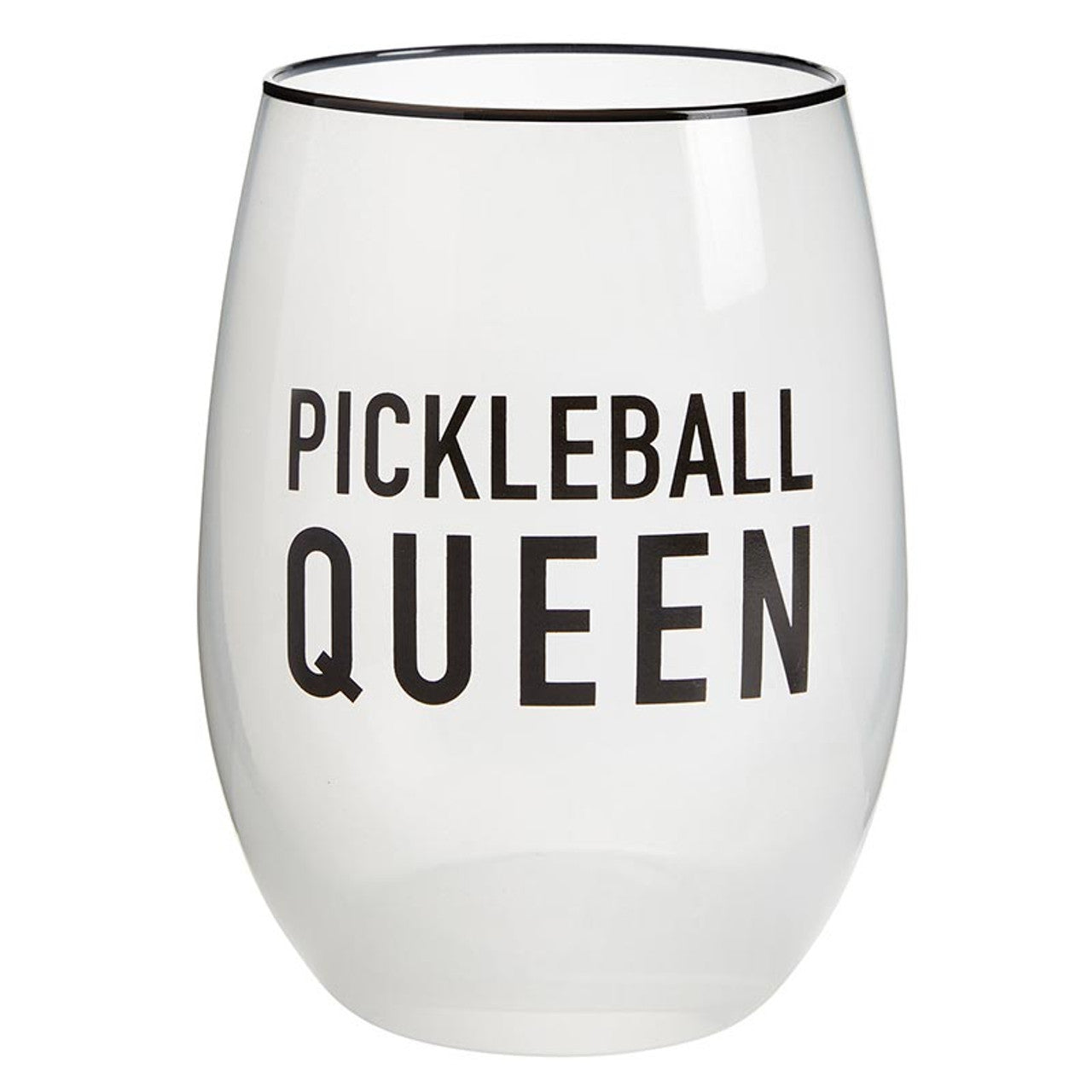 Queen of Pickleball Stemless Wine Glass
