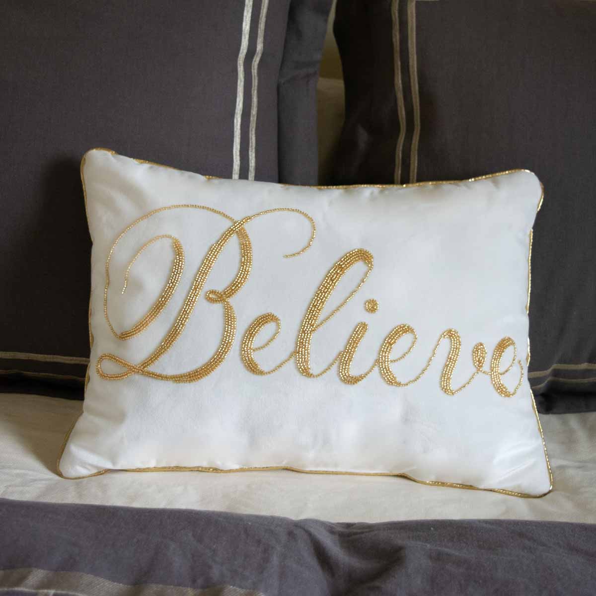 I Believe Beaded Pillow