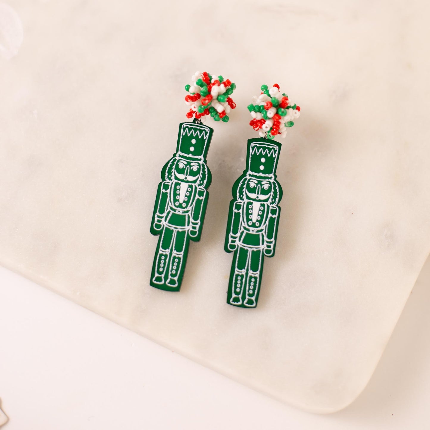 Nutcracker Pom Pom Drop Earrings