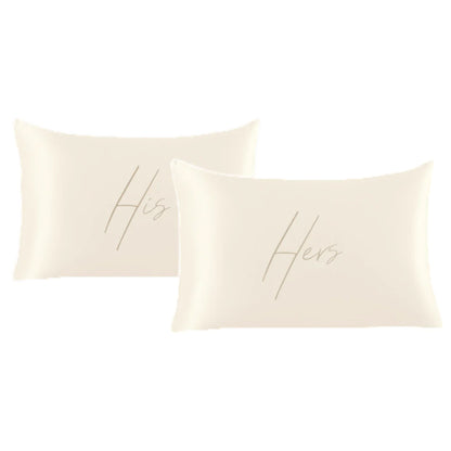 Satin His/Hers Pillowcase Set