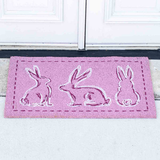 Pink Bunny Coir Doormat