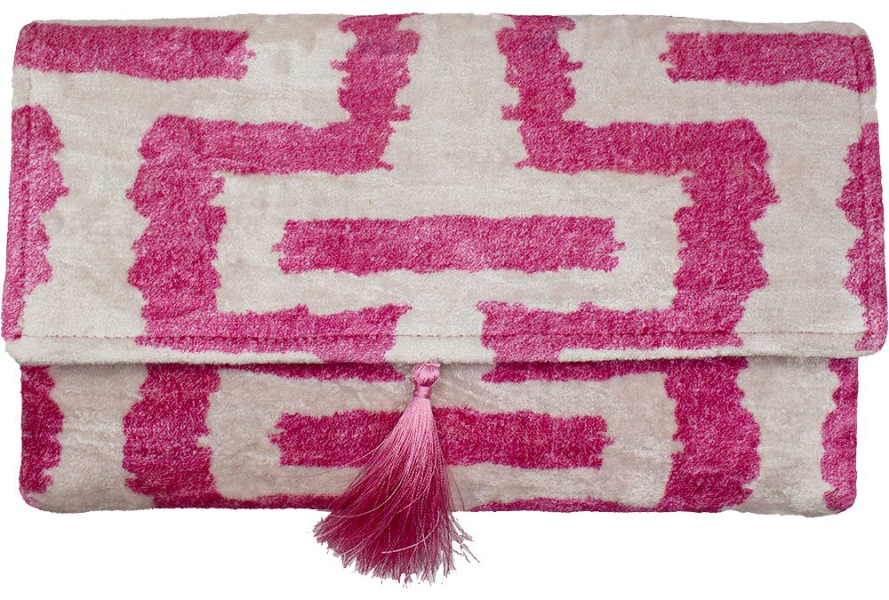 Pink and White Clutch