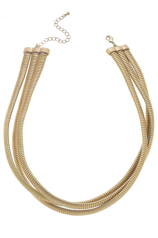 Ramona Interlocking Collar Necklace in Satin Gold