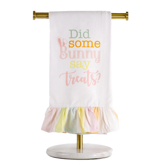 Bunny Says Treats Ruffle Hand Towel