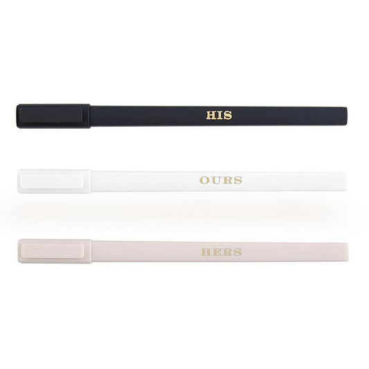 Wedding Square Pens Set- His/Hers/Ours