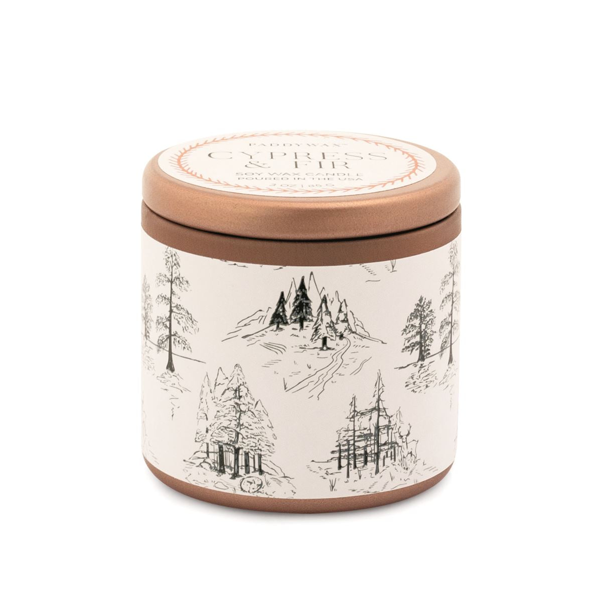 Paddy Wax Cypress Fir Holiday 3 Oz Copper Tin Candle