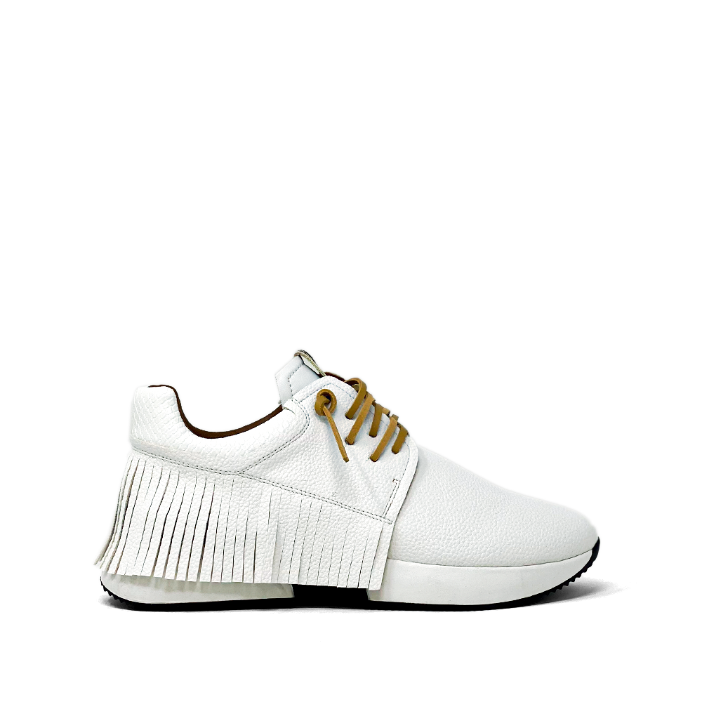 Pepa White Fringe Sneakers