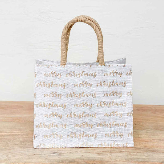 Merry Christmas Script Gift Tote