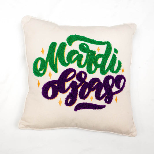 Mardi Gras Embroidered Pillow