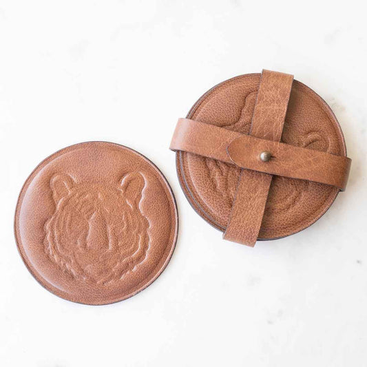 Leather Tiger Coaster