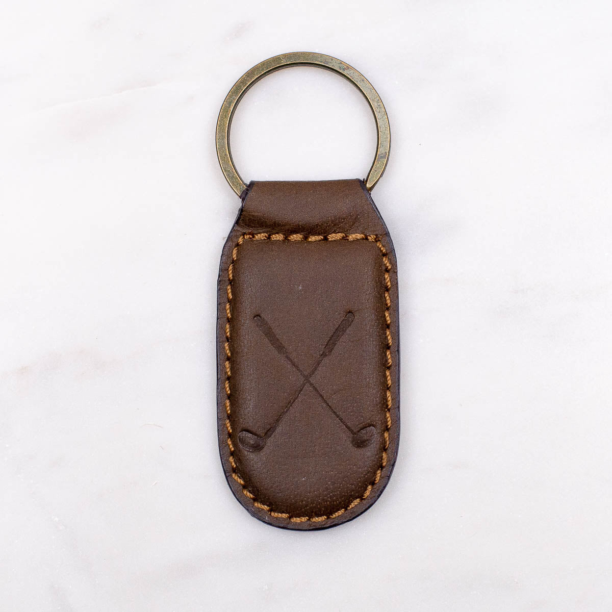 Embossed Leather Keychain