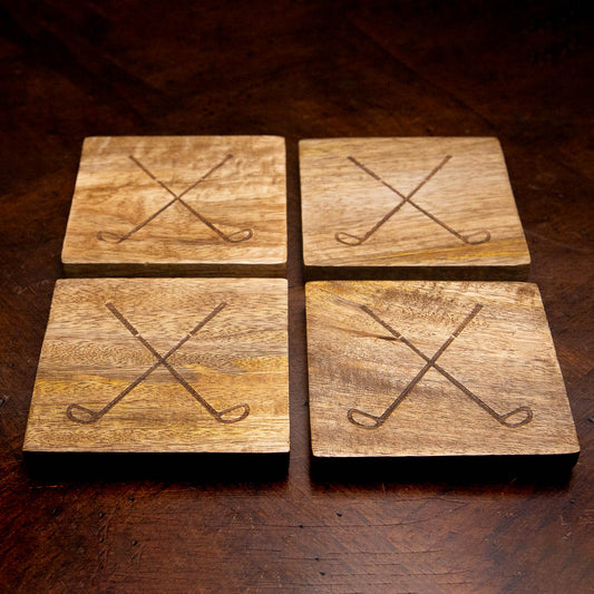 Etched Wood Coasters Natural 4x4