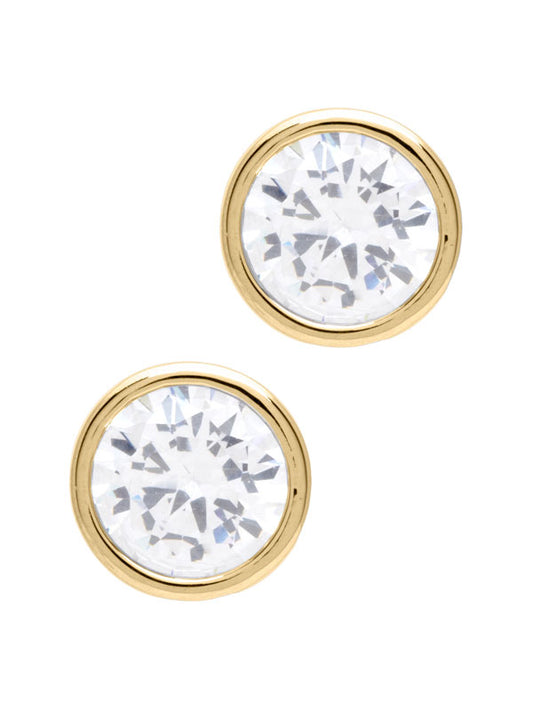 Laura Janelle Gold Round Crystal Stud