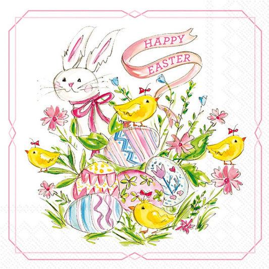 Easter Bunny And Chicks Cocktail Napkins