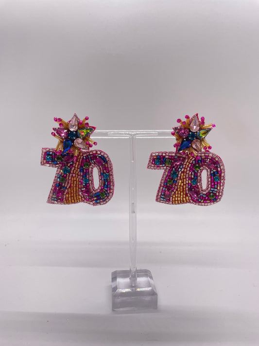70th Birthday Earrings
