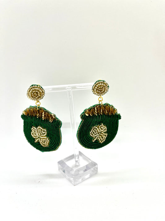 Saint Patrick's Pot of Gold Earrings