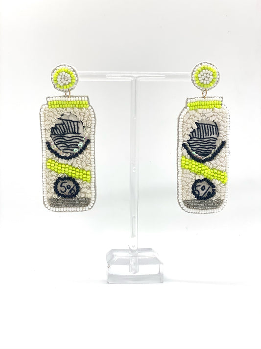 Lime White Claw Earrings