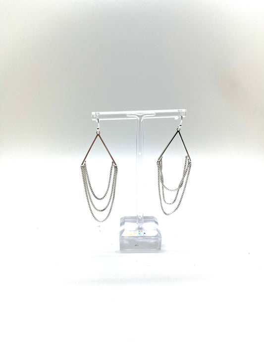 Triple Chain Drop Earrings