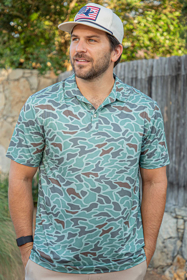 Burlebo Performance Polo Retro Duck Camo