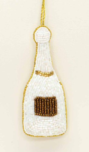 Champagne Bottle Beaded Ornament