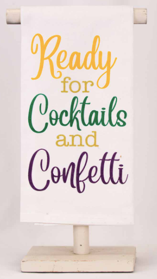 Cocktails & Confetti Flour Sack Hand Towel