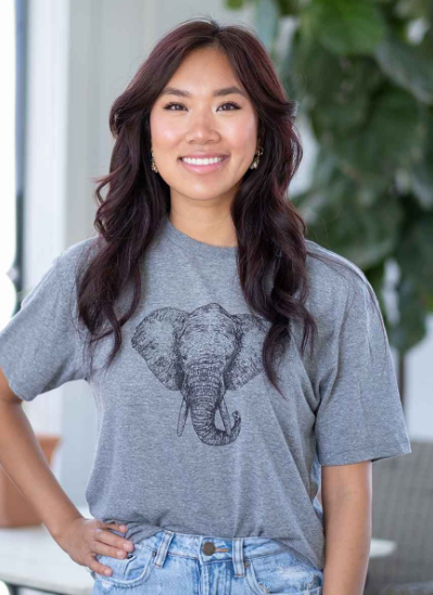 Gray Elephant Crew T-Shirt