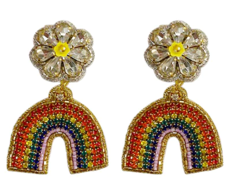 Rainbow Daisy Earrings