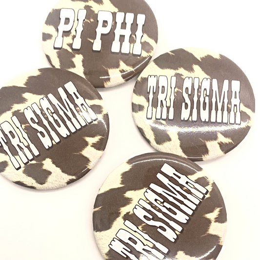 Sorority Cow Print Buttons