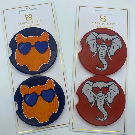 Heart Eyes & Team Pride Car Coasters
