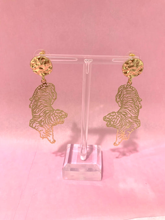 Tiger on Attack Earring