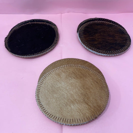 Cowhide Circle Coasters