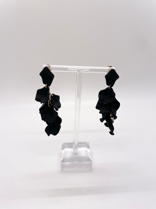 Black Petal Earrings