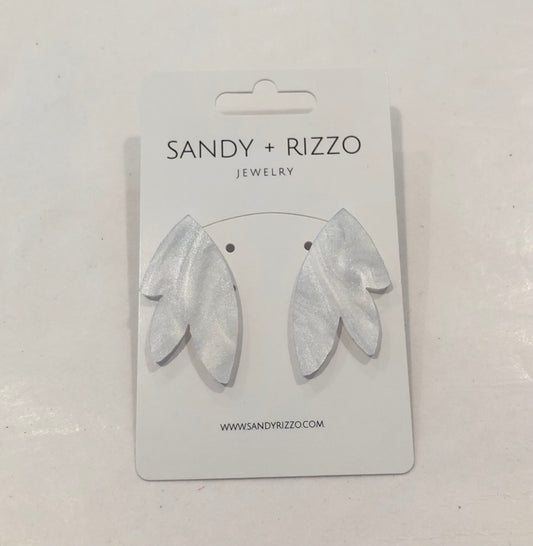 Sandy + Rizzo Pearl Feather Stud-Large