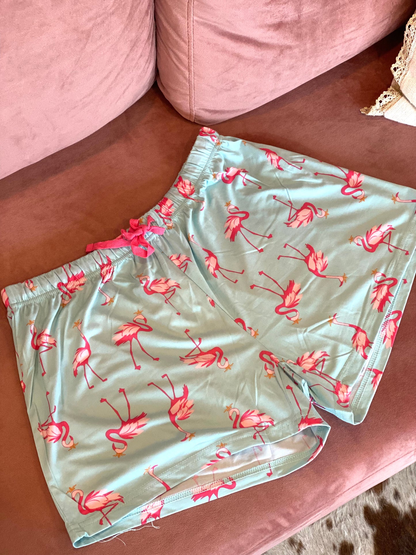Let’s Flamingle Pajama Shorts