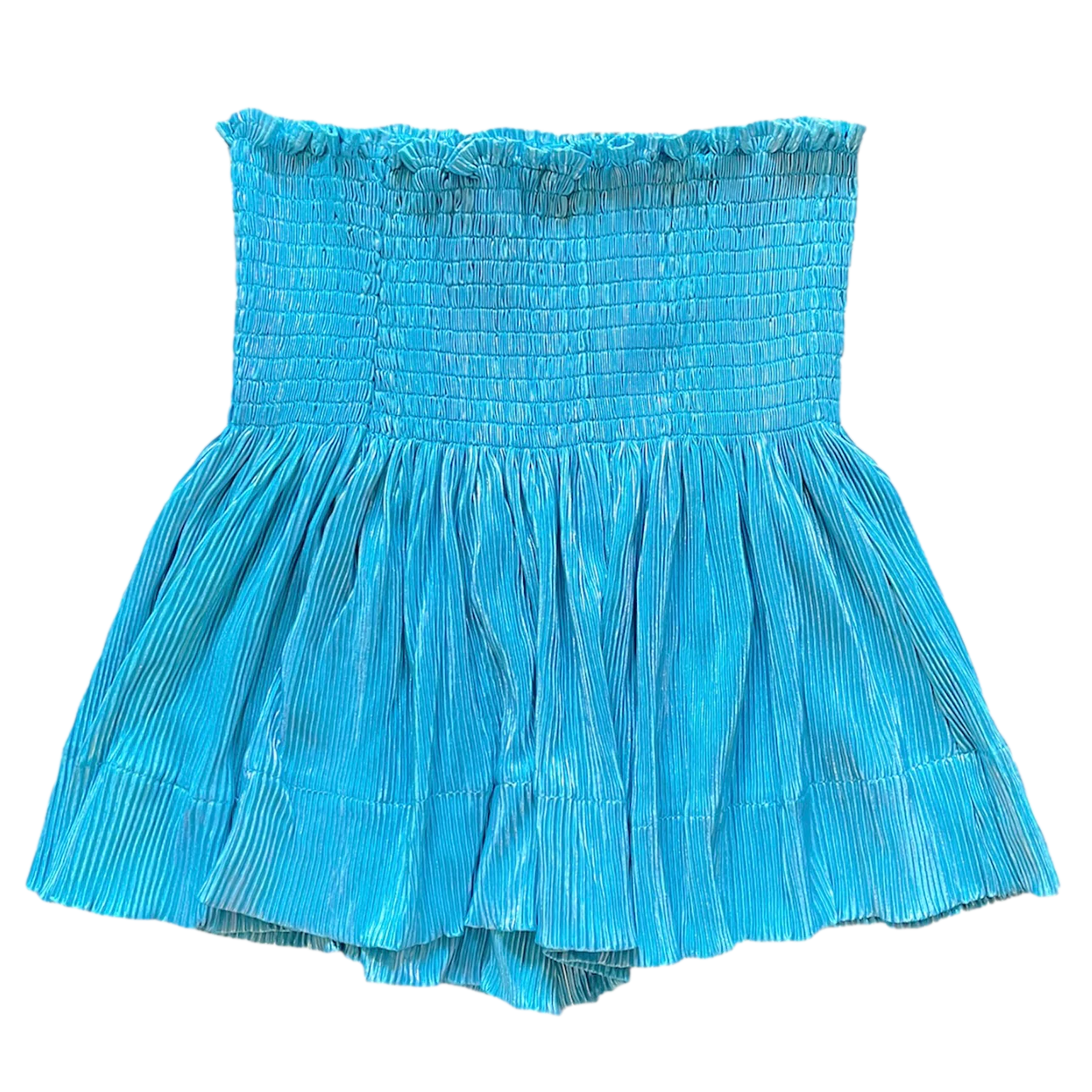 Queen of Sparkles Aqua Pleat Swing Skirt