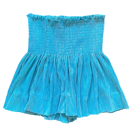 Queen of Sparkles Aqua Pleat Swing Skirt