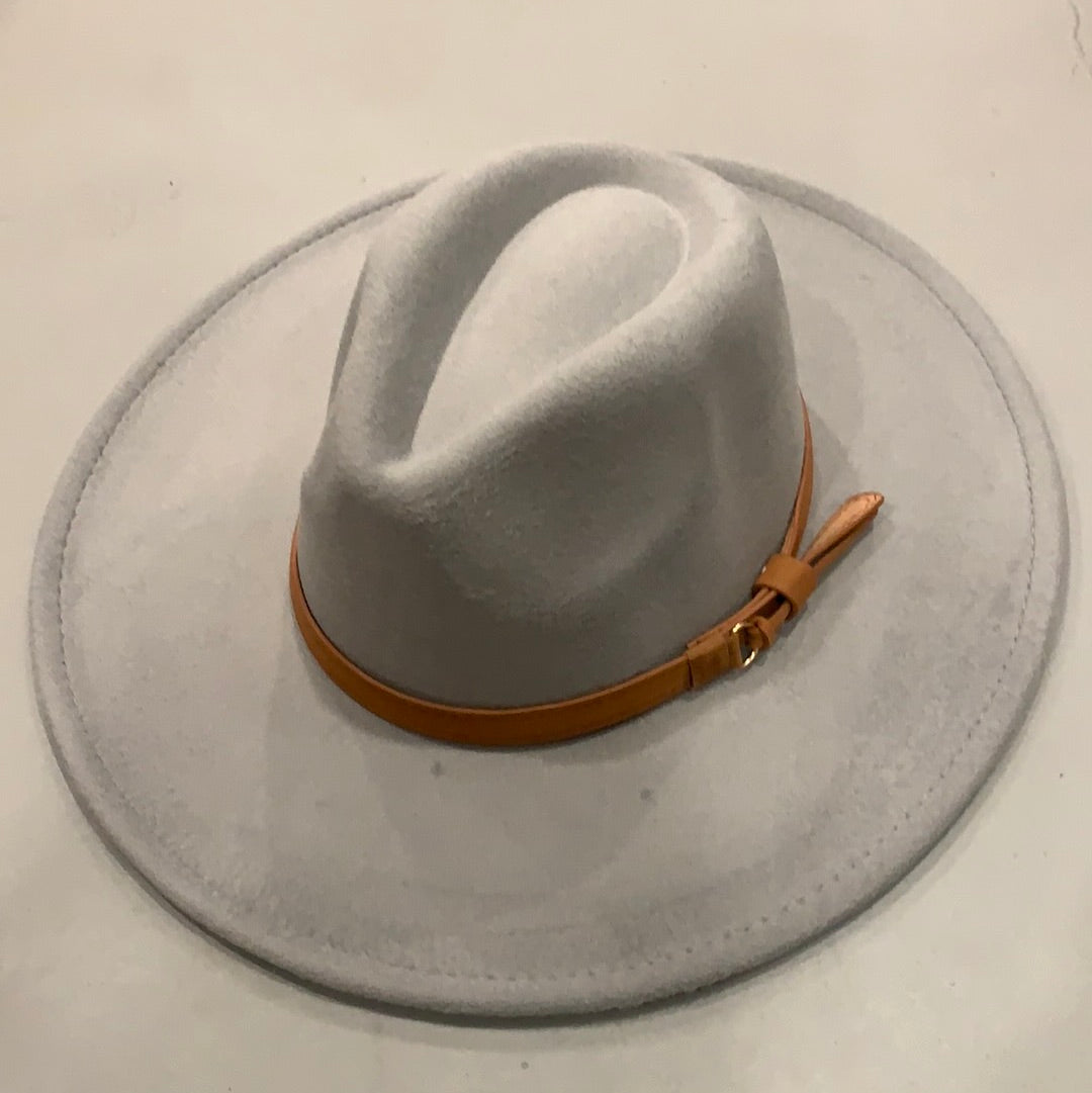 Grey and Brown Felt Hat
