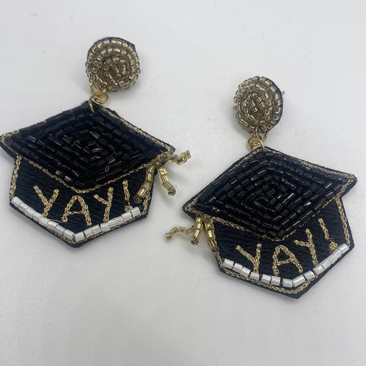 YAY! Graduation Cap Beaded Earrings