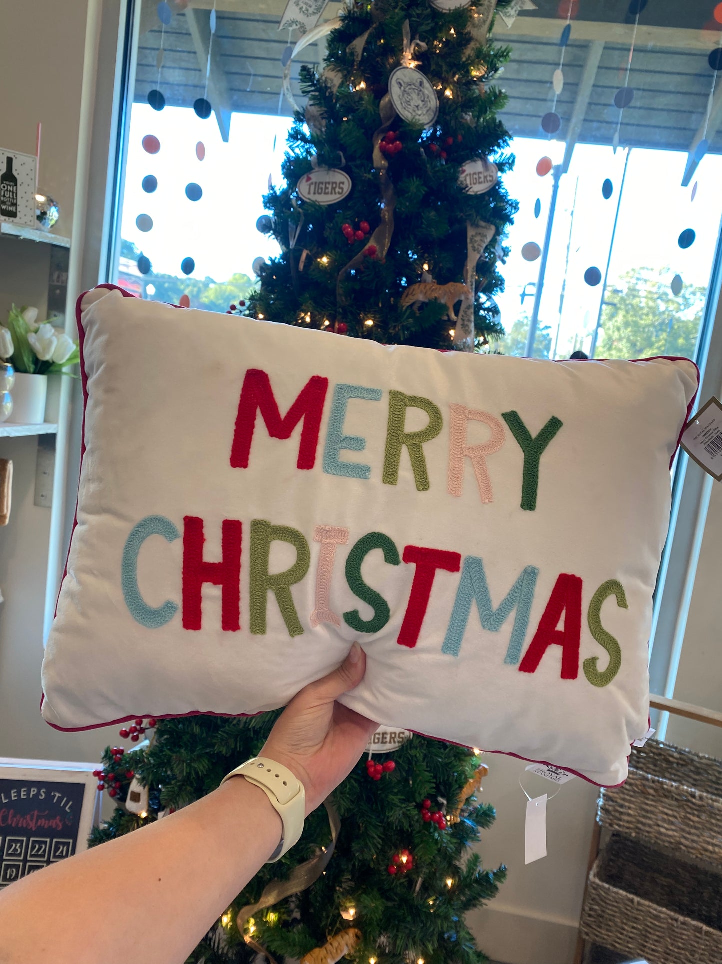 Multi-Color Merry Christmas Pillow