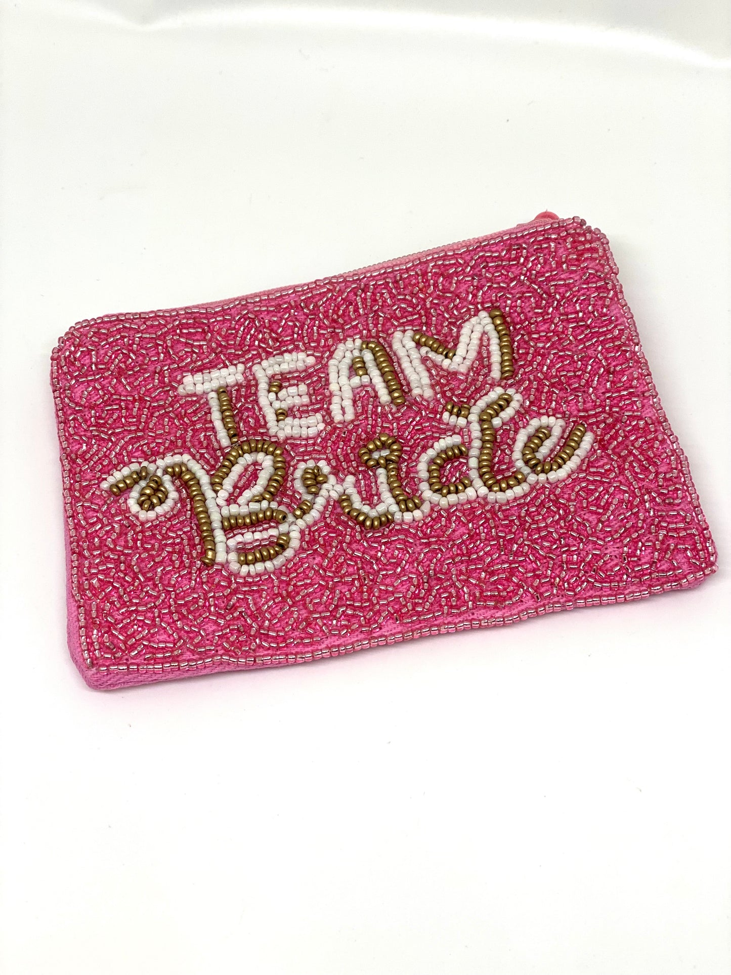 Team Bride Beaded Pouch